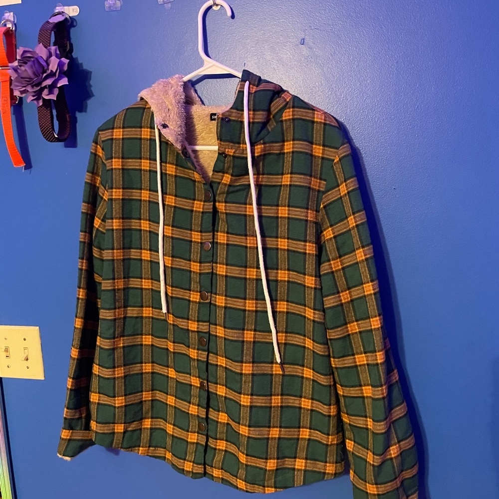 Green and Orange Flannel (SHEIN)